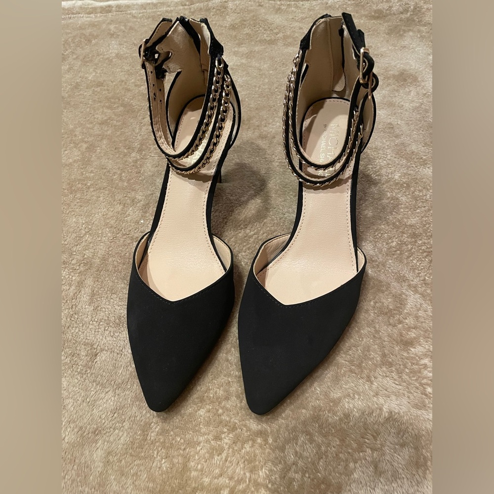 Michael by Michael Shannon Josephine Womens High Heel Shoes 7.5 Black Buckle